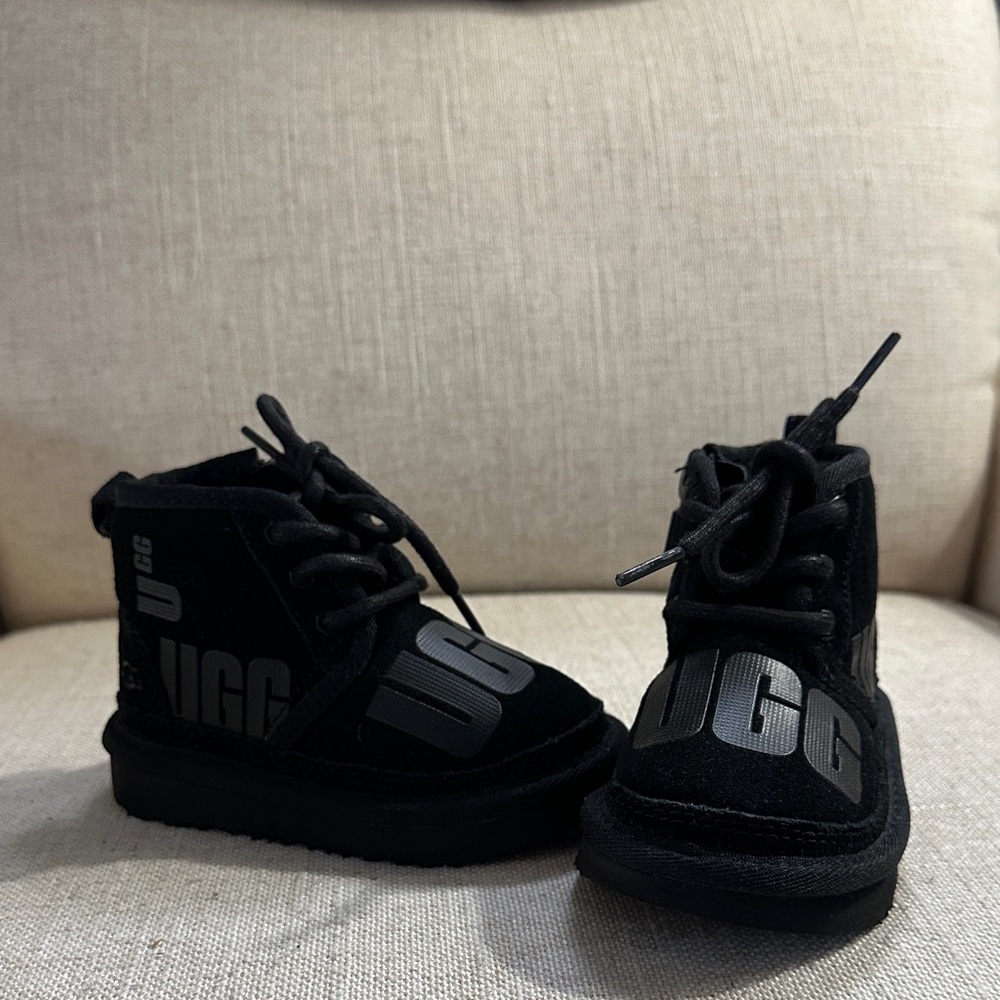 UGG Baby Black Lace-Up Boots